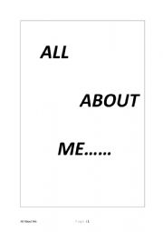 English Worksheet: All about me banner 