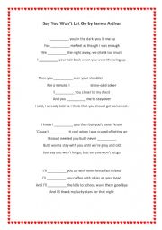 English Worksheet: James Aurther listening activity