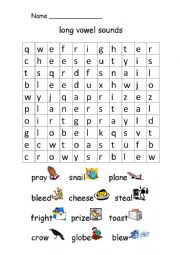 English Worksheet: vowel clusters