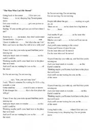 English Worksheet: The man who cant be moved sheet
