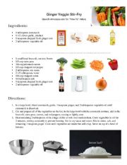 Ginger Veggie Stir Fry Esl Worksheet By Amsdens