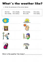 English Worksheet: Weather 