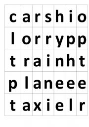 English Worksheet: Transport vocabulary jigsaw game