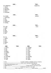 English Worksheet: Plural of nouns