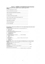 English Worksheet: used to and parallel structure