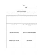 English Worksheet: Invent a product