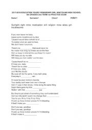 English Worksheet: bruno mars- it will rain