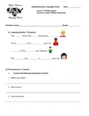 English Worksheet: Very Youg Learnner