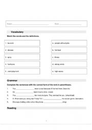 English Worksheet: Natural disasters vocabulary lesson