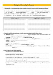 English Worksheet: Making and Responding to Requests
