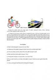 English Worksheet: public transport