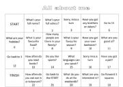 English Worksheet: All about me -  Board game