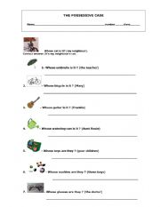 English Worksheet: Possessive Case - worksheet