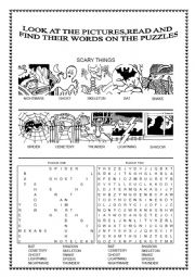 Scary Puzzle - ESL worksheet by musicangela