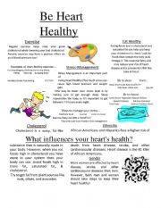 English Worksheet: be healthy