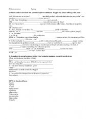 English Worksheet: Present simple -Present Progressive, Comparison of adjectives and synonyms