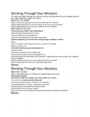 English Worksheet: Working Through Mistakes