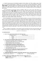 English Worksheet: a married woman 