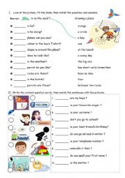English Worksheet: Question words