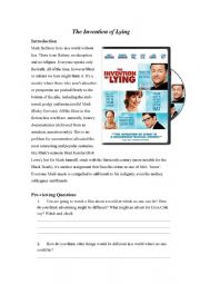 English Worksheet: The Invention of Lying (Film)