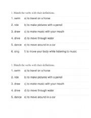 English Worksheet: Match the meaning