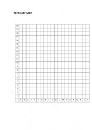 English Worksheet: Treasure map grid