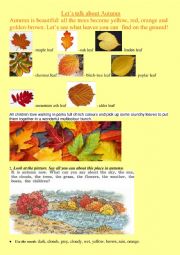 English Worksheet: lets talk about autumn time 