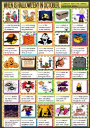 English Worksheet: Halloween; question words