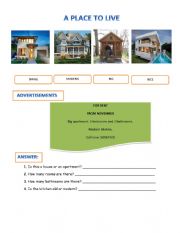 English Worksheet: A place to live