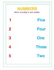 English Worksheet: Numbers 
