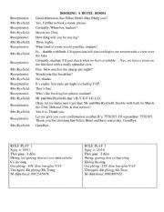 English Worksheet: booing a hotel