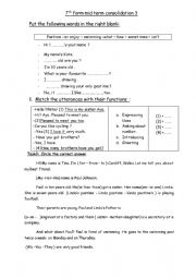 English Worksheet: 7th form consolidation 3