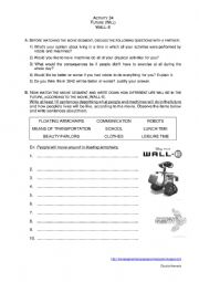 English Worksheet: Future WILL - Wall-e