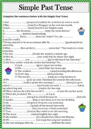 English Worksheet: Past Simple Tense Worksheet
