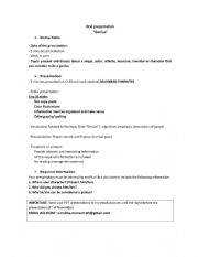 English Worksheet: rubric oral presentation