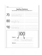 Tracing and writing the numbers