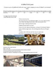 English Worksheet: Read and Speak about a 10,000 luxury train ride