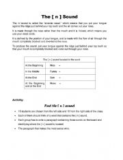 English Worksheet: N sound