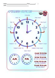 English Worksheet: telling time