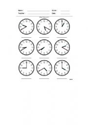 Telling Time for elementary school