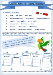 English Worksheet: Singular and Plural nouns