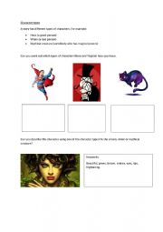 English Worksheet: Character Types