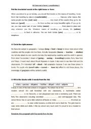 English Worksheet: 8th form end of term consolidation