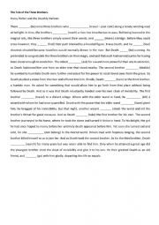 English Worksheet: Past Simple Revision _ Harry Potter The Tale of the Three Brothers