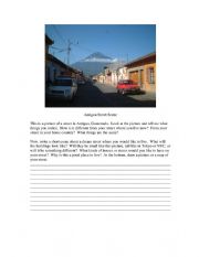 English Worksheet: Antigua Guatemala Street Scene