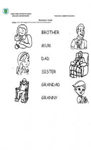 English Worksheet: The family