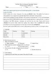 English Worksheet: Newspaper Cutting for S1