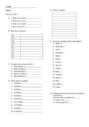 English Worksheet: Introduction