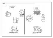 English Worksheet: FOODS AND DRINKS