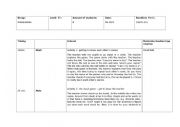 English Worksheet: lesson plan